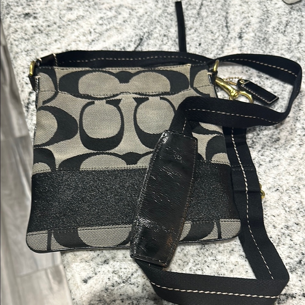 Coach Black and Beige Crossbody Bag